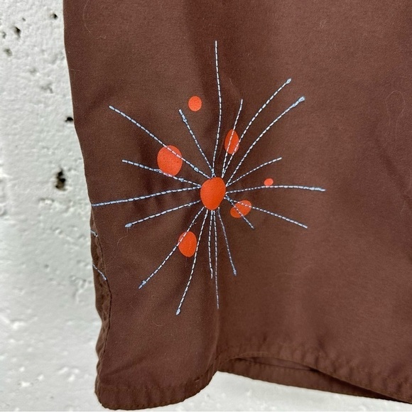 Horny Toad Size 2 Brown Blue Salmon Pink Retro Long Board Shorts - Picture 3 of 9